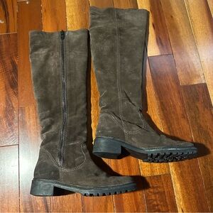 7 For All Mankind Brown Suede Knee-High Boots. Size 7.5